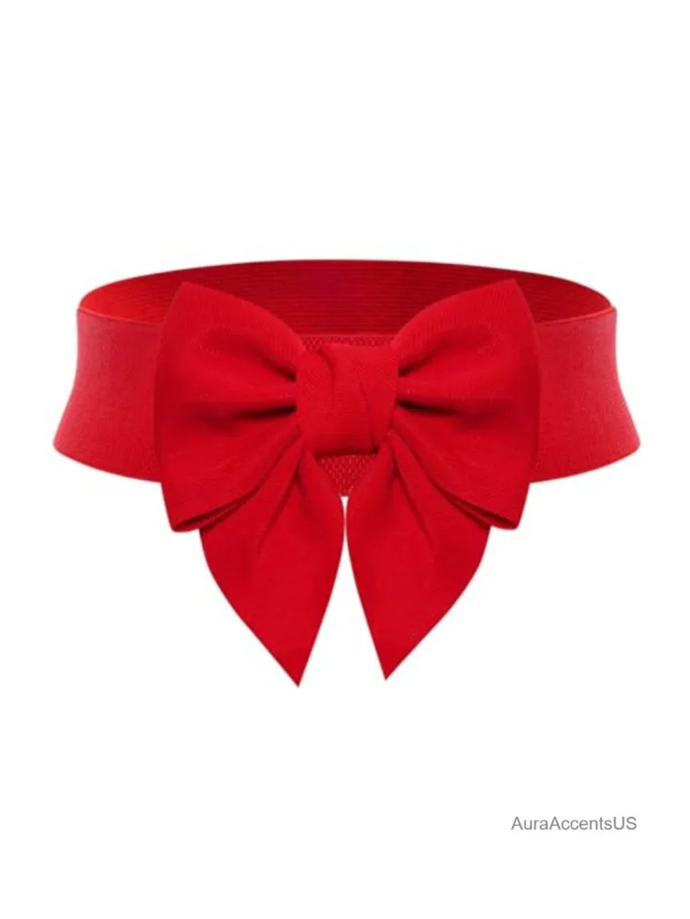 Vintage Bow Knot Elastic Waist Belt Stretchy Waistband Ladies Accessory